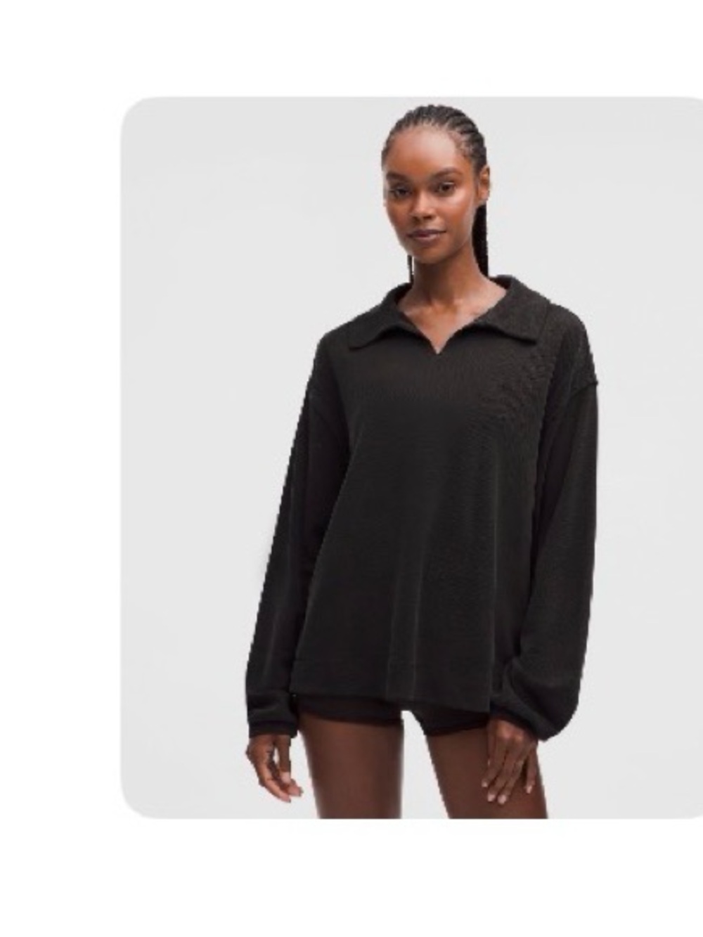 lululemon athletica Black Long Sleeve Polo Top